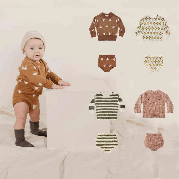 Crianças suéteres rylee e cru outono inverno meninos meninas moda tricô cardigan bebê crianças de algodão outwear roupas 211201