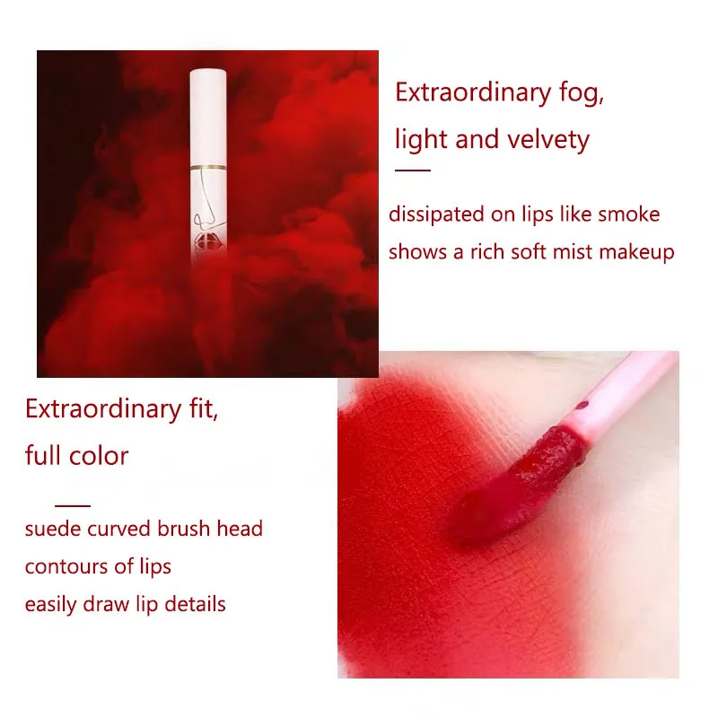 Samtmatter Lippenglasur, langanhaltend, feuchtigkeitsspendend, erhellt die Haut, flüssiger Stift, professionelles Make-up