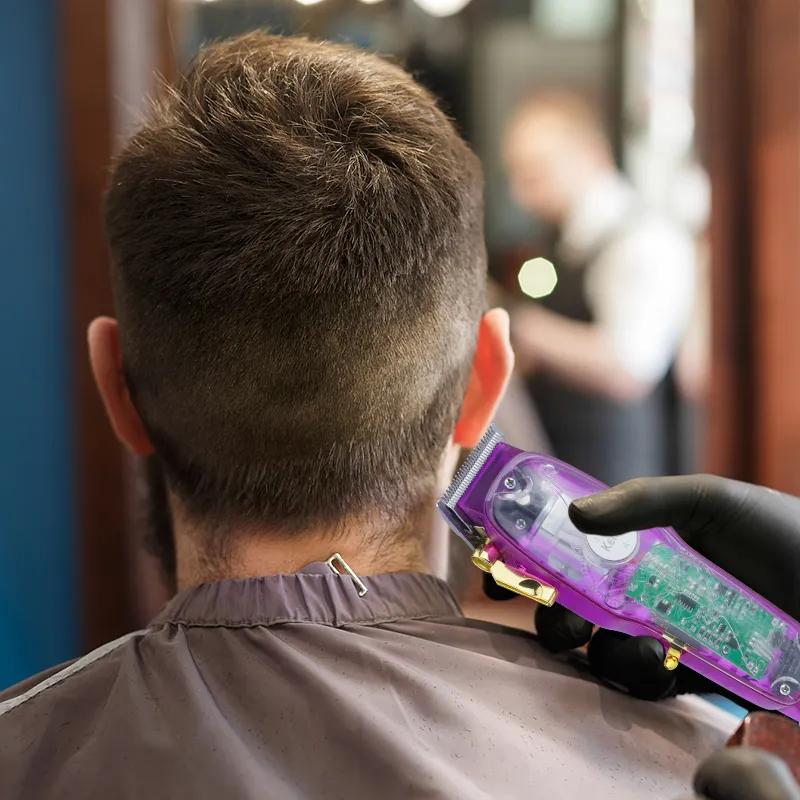 Saç klipsini profesyonel kesim makinesi, erkekler için şarj edilebilir düzeltici erkek sakal berber kablosuz elektrikli tıraş makinesi kolay kesim 220216