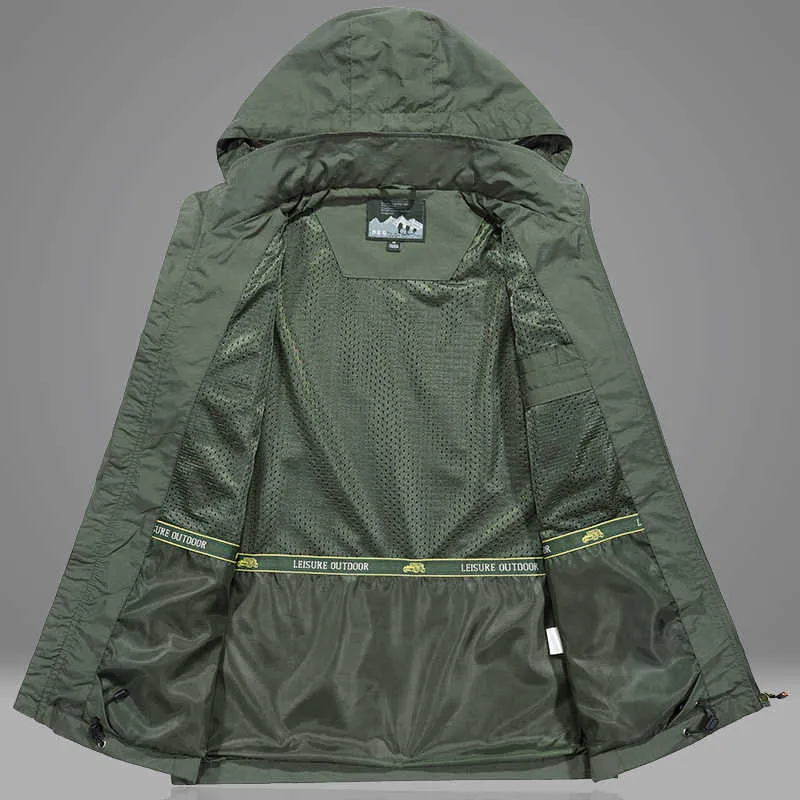 Plus Size 6XL Men's Waterproof Military Jacket Spring Autumn Men Casual Windbreaker Jackets Mens Breathable Hooded Outdoor Coats X0621