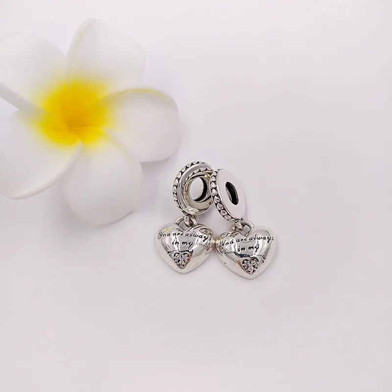 Charms Dokonywanie Biżuterii Dokonywanie Matki Córka Pandora 925 Srebrne Bransoletki Kobiety Bransoletni Łańcuch Koraliki Wisiorek Heart Couples Heart Mom Naszyjnik Kocham cię Prezent 792072N40