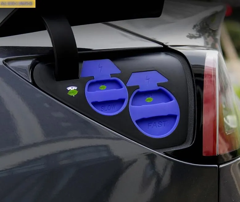 2st Car EXTERIOR Accessoarer Laddningsskydd Trimdekoration Läckageförebyggande Silikon Vattentät täcker för Tesla Model 3 Y 2020 2021