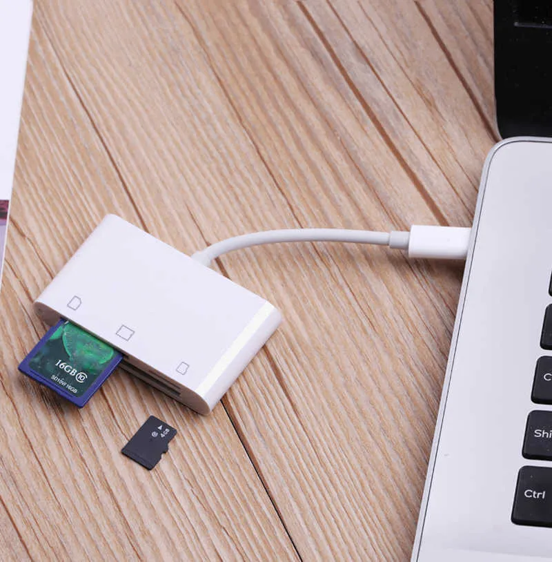 3In1 USB 3.1 Type C Lecteur de carte CSB-C TF MicroSD SD CF OTG Adaptateur pour Huawei Samsung pour Xiaomi Android Téléphone MacBook Ordinateur portable C