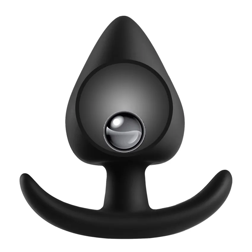 Silicone Anal Plug Metal Ball Inside Butt Plug Anus Beads Expansão Estimulador Massagem Brinquedos sexuais para Mulher Homens Gay Artigos íntimos X0401