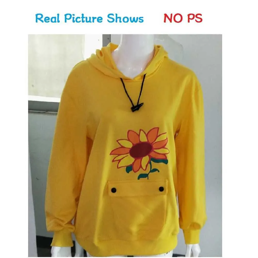 Anime Wonder Egg Priority Ohto Ai Hoodie Unisex Gelb Lose Stil Pullover Ai Sweatshirt Cosplay Outfits Y0903
