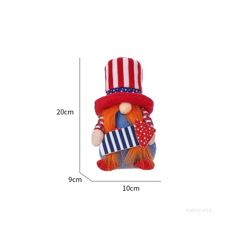 Partido Suprimentos American Felleless Dolls Patriotic Independence Day Anão Dola Scandinavian Ornaments 4 de julho Home Desktop Decor Kids Brinquedos T2I52243