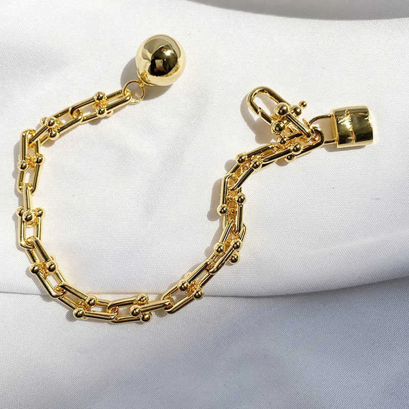 Voor vrouwen armband manchetten Japans Koreaanse sieraden luxe bal lock rose goud roestvrij staal punk koppel Bracele 210609