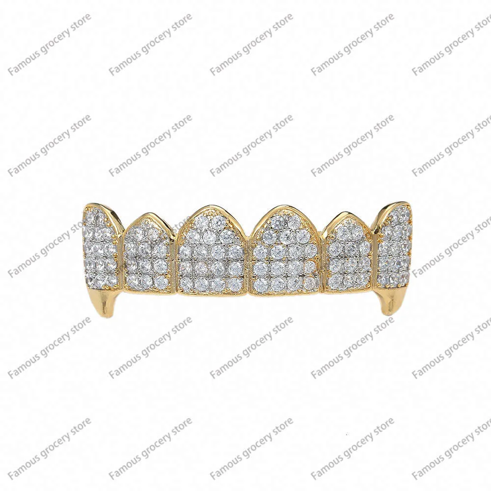 2021 Grills hip hop braces gold Fangs micro inlaid zircon teeth trend decorative body6424044