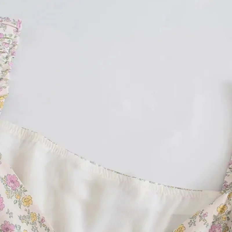 夏の女性の花の印刷クロスVネックミニラップドレス女性半袖服カジュアルレディースルーズヴェスティドD7630 210430