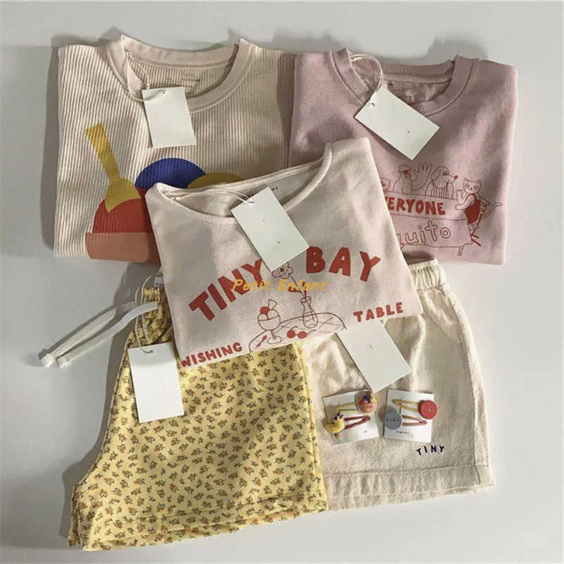 TC Kids Summer Clothes Sets Super Cute Baby Boy and Girl T Shirt Bloomers Outfit For Cotton Outfits 210619