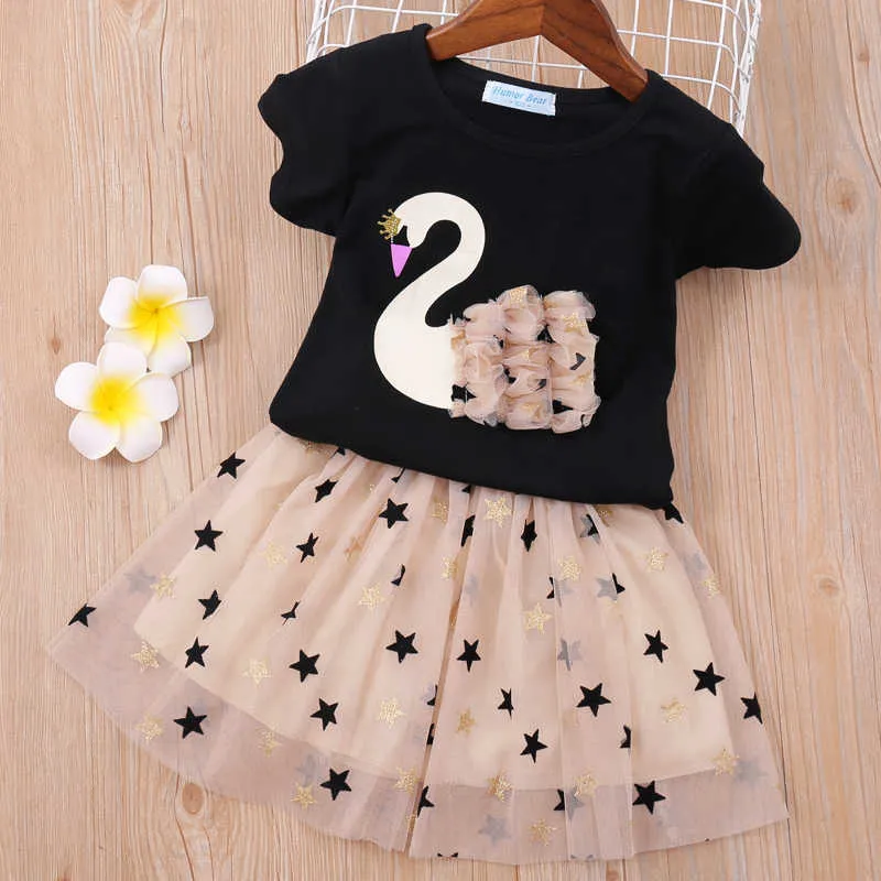 Girls Dresses Outfits Birthday Party Baby Girl Clothes Princess Cartoon Cute Kids Dress Children Clothing Sets 210611