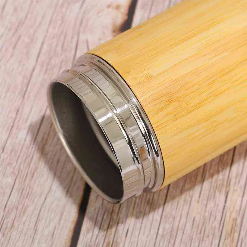 Revestimento de aço inoxidável copo de caneca de caneca de caneca de caneca de caneca de caneca de madeira com tampa com presente de tampa 2111238095316