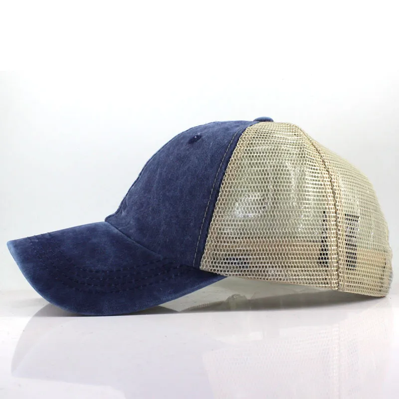 Wholesale Spring and Summer Baseball Caps Do Old Washed Cotton Pure Color Plate Net Cap Men and Women Trend