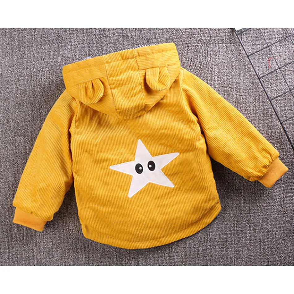 Herfst Hooded Jacket voor Kinderen Terug naar School Pluche Tops Cartoon Print Bovenkleding Babyjongen Kinderlijke Mode Kleding 211011