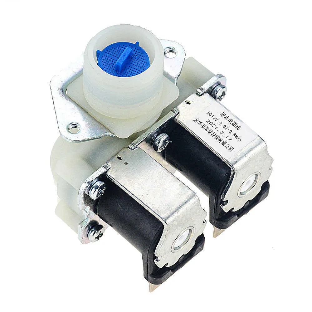 DN20 G3/4 1 In 2 DC 12V 24V AC 110V 220V Pressione Doppio solenoide ingresso acqua elettrico Normalmente chiuso lavatrice 210727