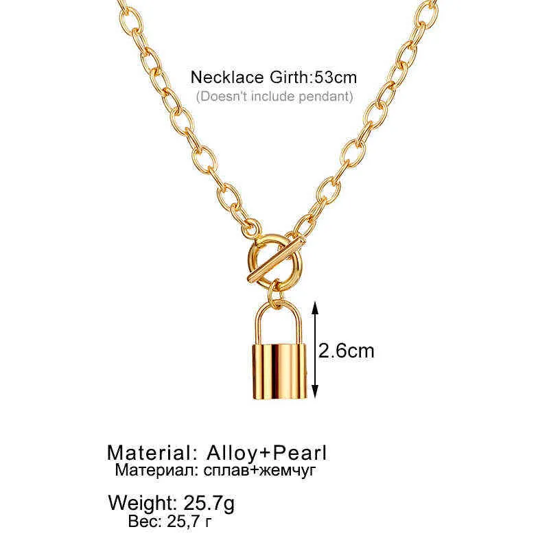 Nuova collana con blocco della fibbia retrò semplice colore oro in oro collana pacchetto lasso donne colletti punk gioielli G1206226J