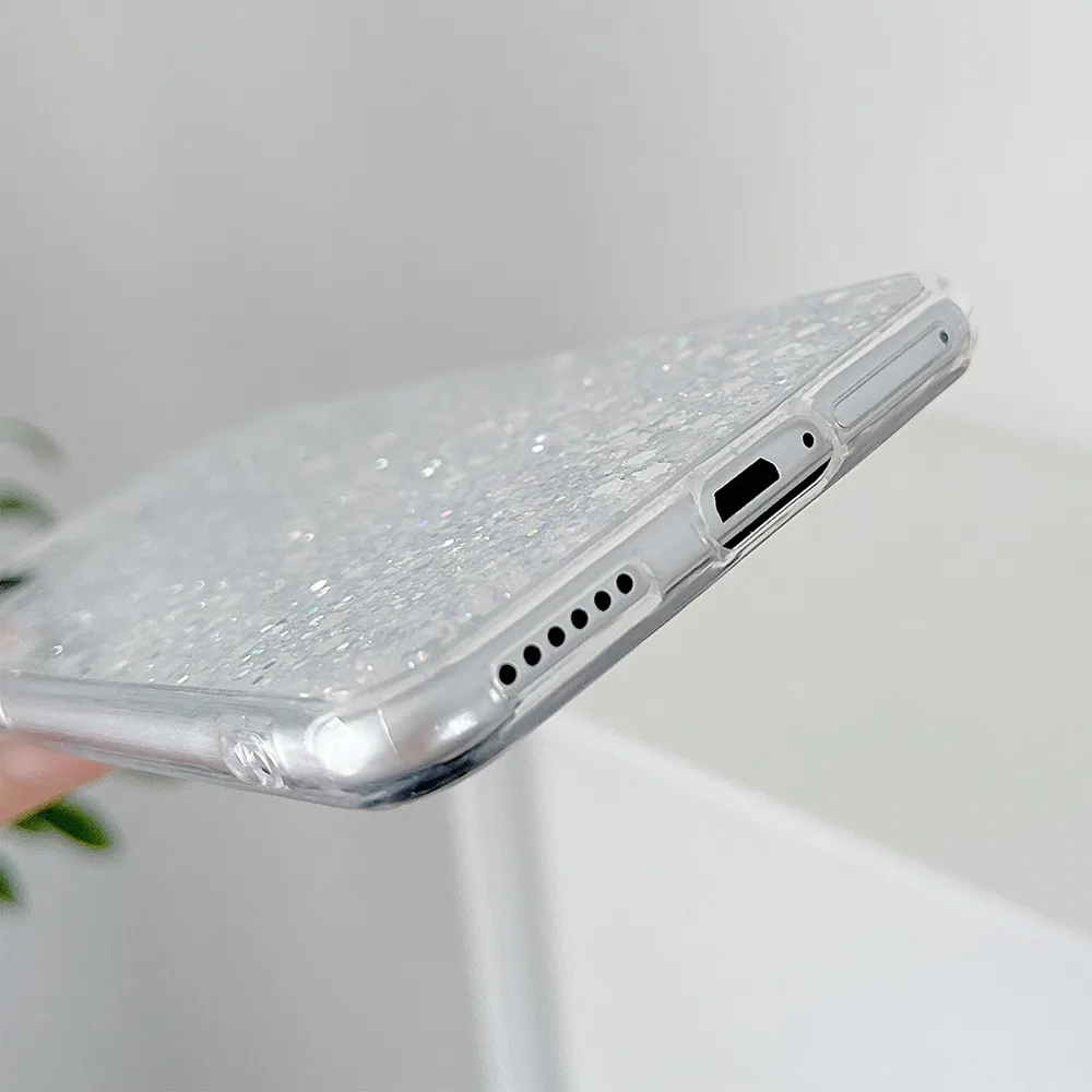 Custodie telefoni glitter Bling Xiaomi Mi 11 Lite POCO F3 X3 Pro Redmi Note 10 Pro 10S 9 9A 9C Cover trasparente antiurto morbida