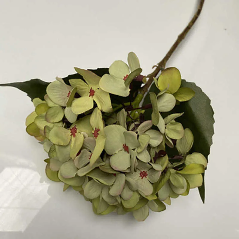 Bröllop simulering växt blomma vägg hortensia singel hand som håller falsk te bord bukett i levande y0728