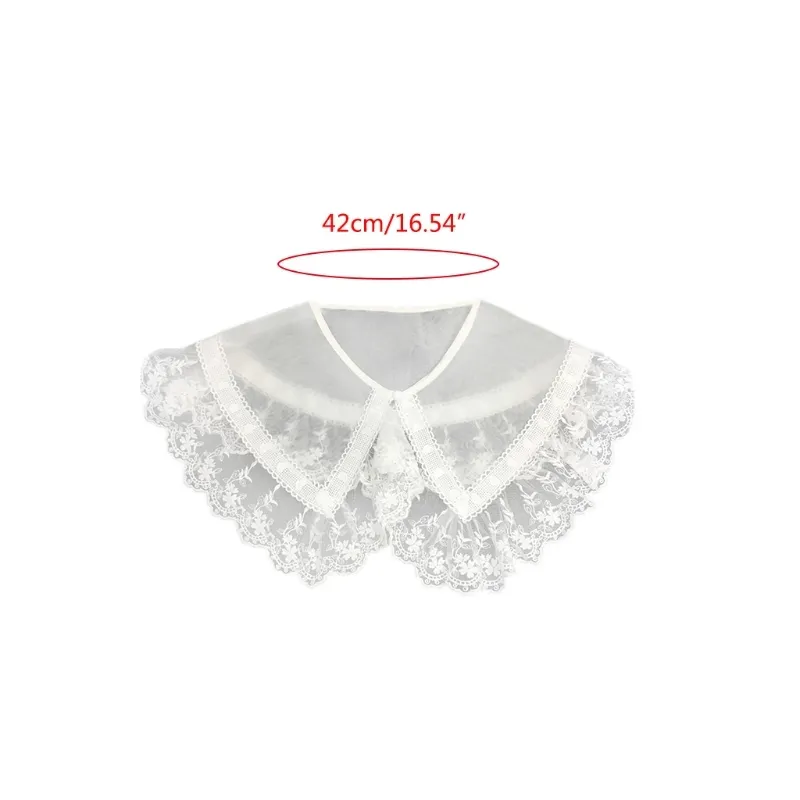 Women Elegant Lace Fake Breathable Summer False White Ornamental Necklace Dress Shirt Collar Shawl