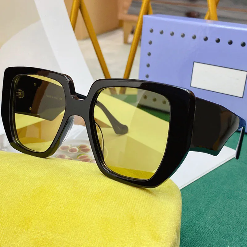 Designer Sonnenbrille für Herren 0956 Womens Mode klassische dicke Plattenrahmen Extra breite Schläfen Schwarz Objektiv Sonnenbrille Strand Vacatio232e