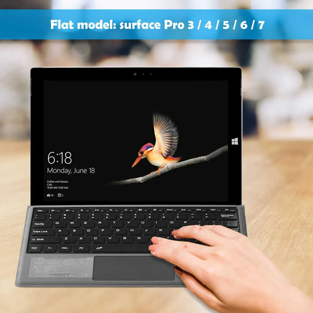 لـ Microsoft Surface Pro 34567 Tablet اللاسلكي Bluetoothcompatible 30 لوحة مفاتيح لوحة مفاتيح الكمبيوتر المحمول لوحة مفاتيح Y080881791011130791