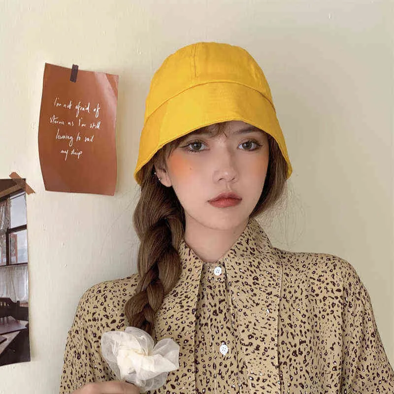 Kova Şapkalar Kadınlar Yaz Gençler Güneş Koruma Kore Tarzı Açık Streetwear Tüm Maç Çiftler Şık Tatil Yeni Varış Caps G220311