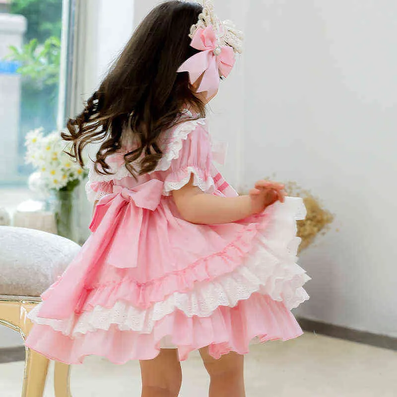 Baby meninas roupas espanholas crianças lolita princesa vestido de baile para menina aniversário Batismo vestidos de festa infantil fn012 g1218