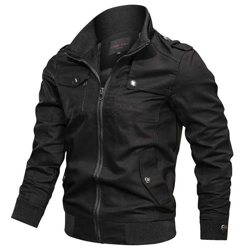 2021 primavera e no outono jaqueta bomber masculina casual plus size masculino militar jaqueta de algodo casaco piloto do exrc X0710