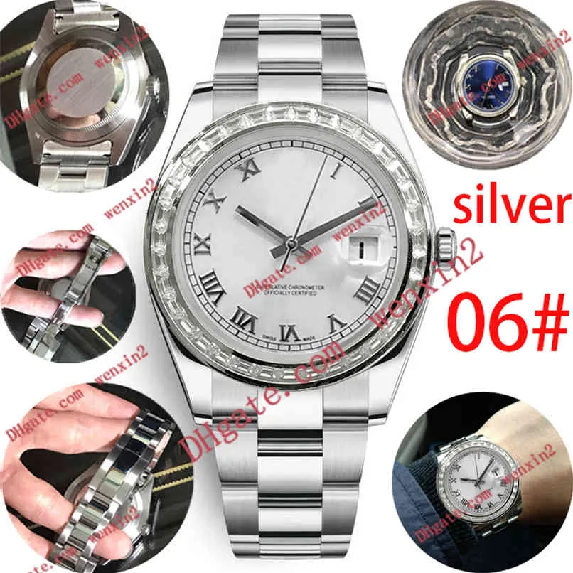 Rechthoekige diamantheren kijken Romeinse numeralen mechanica automatisch 41 mm yster armband roestvrijstalen bezel waterdichte sportstyl1469374