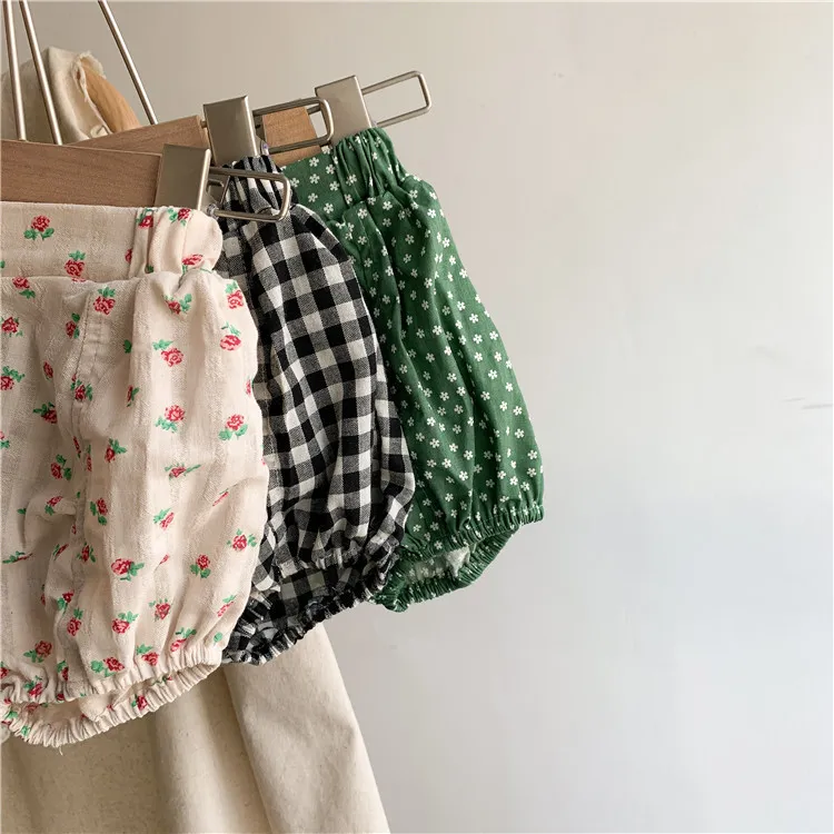 Summer Baby Girls Kids Pant Spot Lattice Casual Big PP Pants Bloomers toddler Children Clothes Wear Princess Shorts 210413