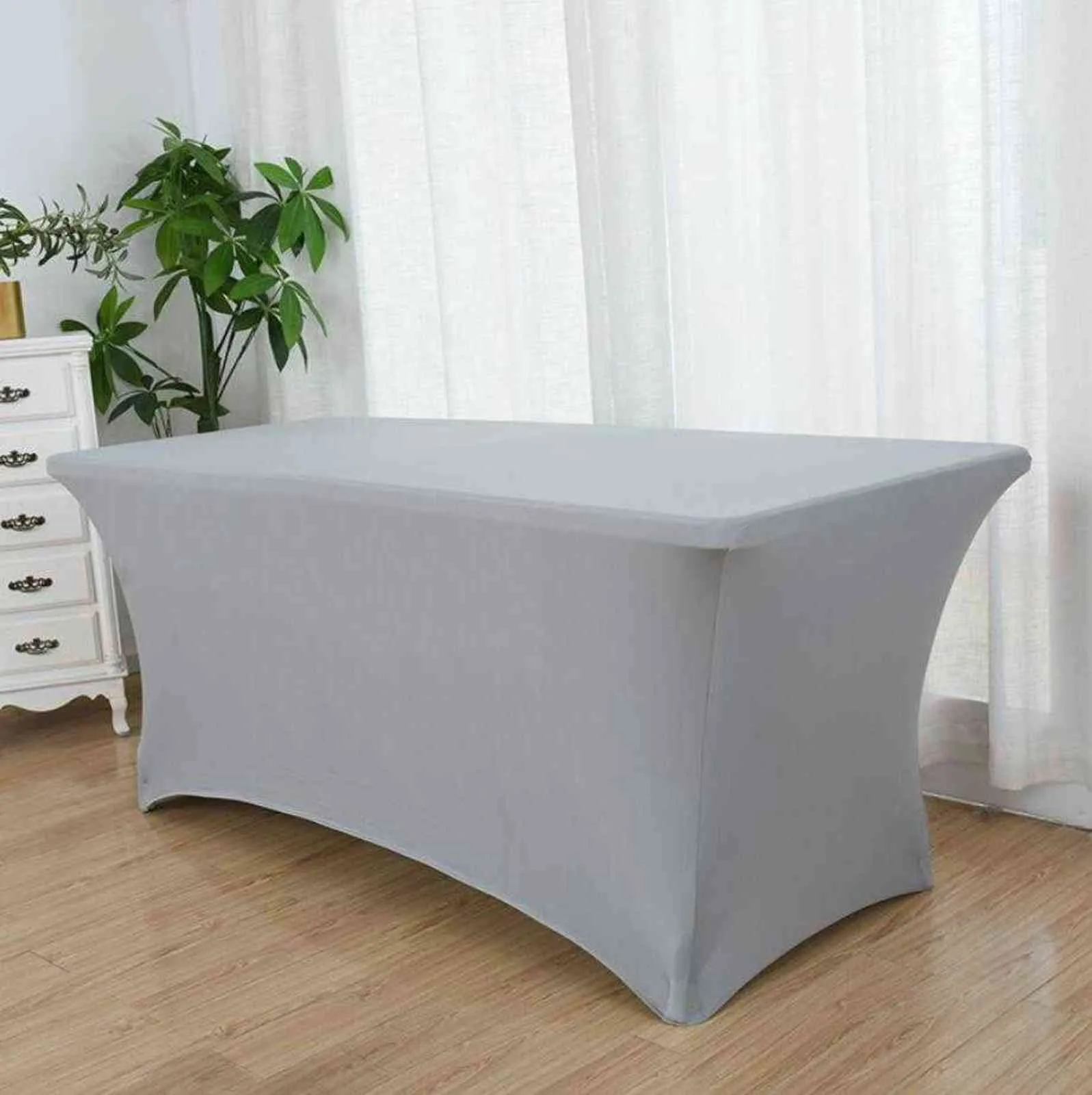 21 Colours Wedding Spandex Table Cloth Cover Linen Lycra Rectangle el Banquet Party Meeting Room Decoration 211103