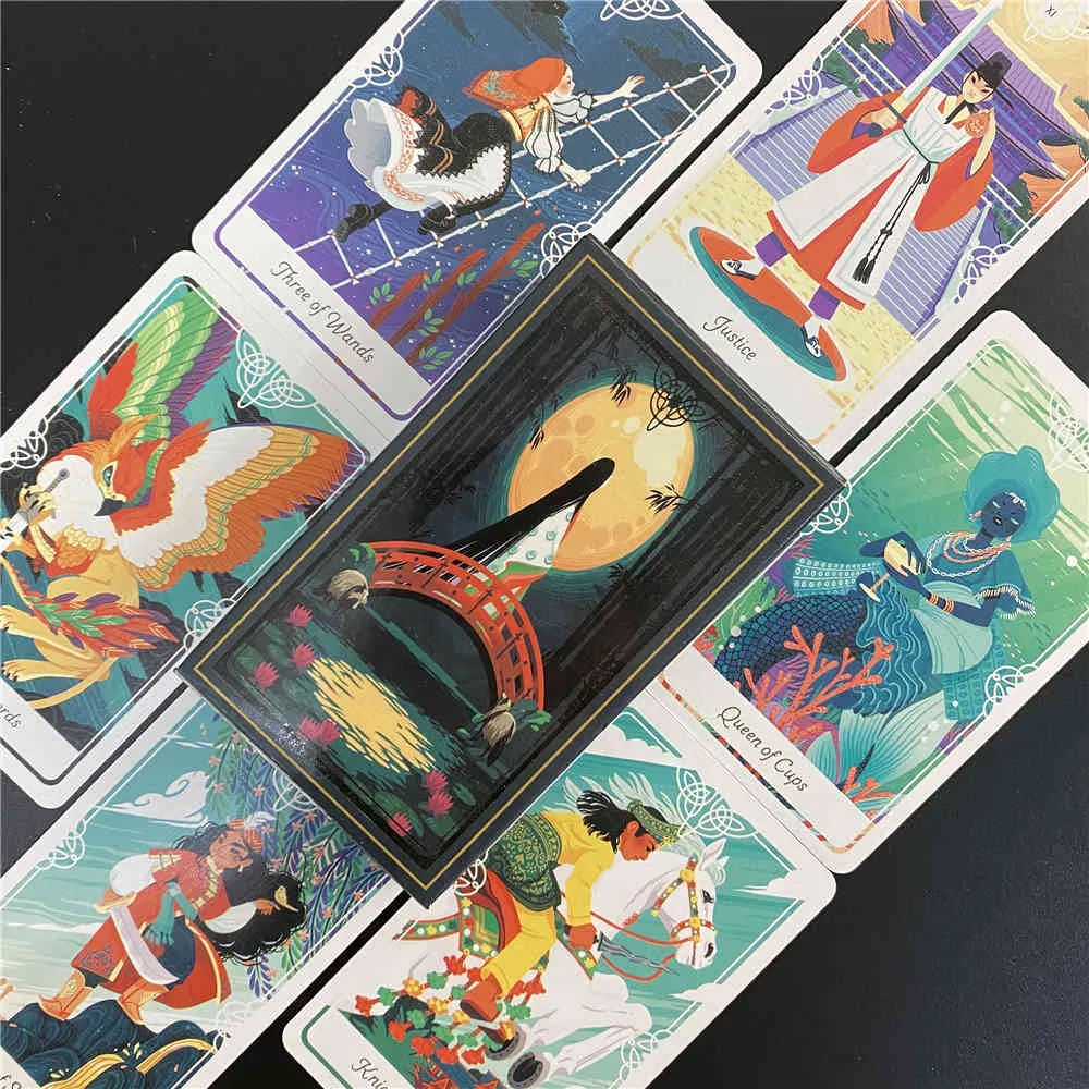 Die magischen Tarotkarten, klassische Brettspiele, fantasievolles Oracle-Wahrsagerei-Schreibtischspiel mit E-Book, Liebe S8OI