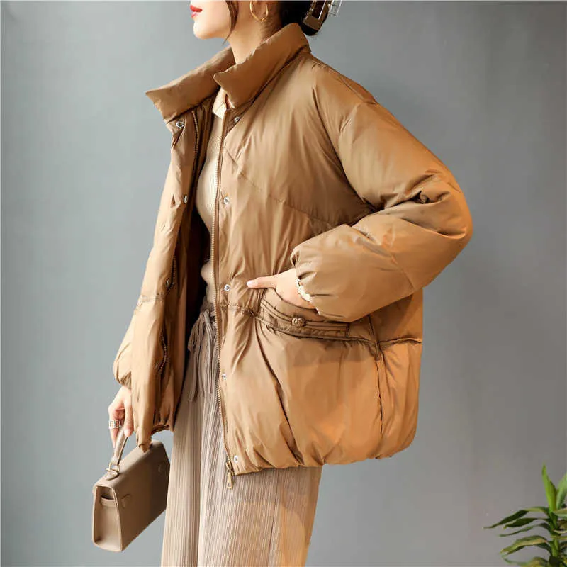 Duvet de canard blanc court manteau léger femme coréenne automne hiver femmes doudoune chaud Parka Outwear 210607