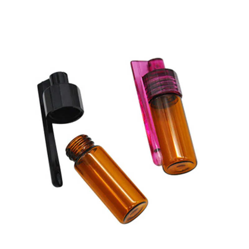 Glass Bottle 36mm /51mm Snuff Snorter Bullet Rocket Snorter Snuff With Scrapper Color Random Pill Case Container Box In Stock