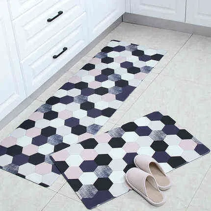 RULDGEE Non-slip Oil Proof Waterproof PU PVC Carpet for living Room Modern Kitchen Mat Bedroom Rug 211109