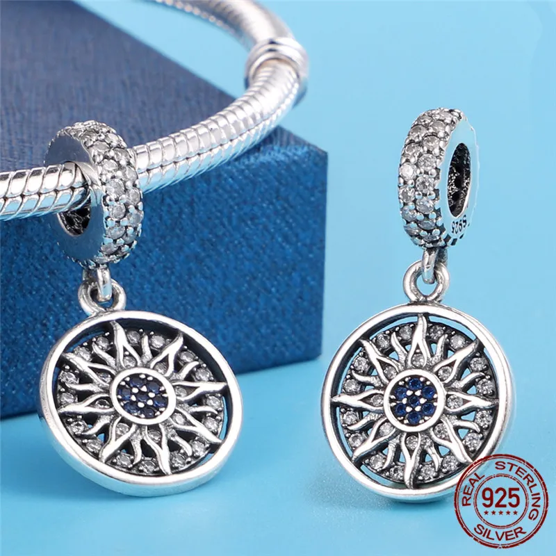 Breloques d'astronaute en argent Sterling 925, lune, étoile, fruits, ananas, pendentif, yeux porte-bonheur, perle, idéal pour Bracelet, bijoux DIY7623180