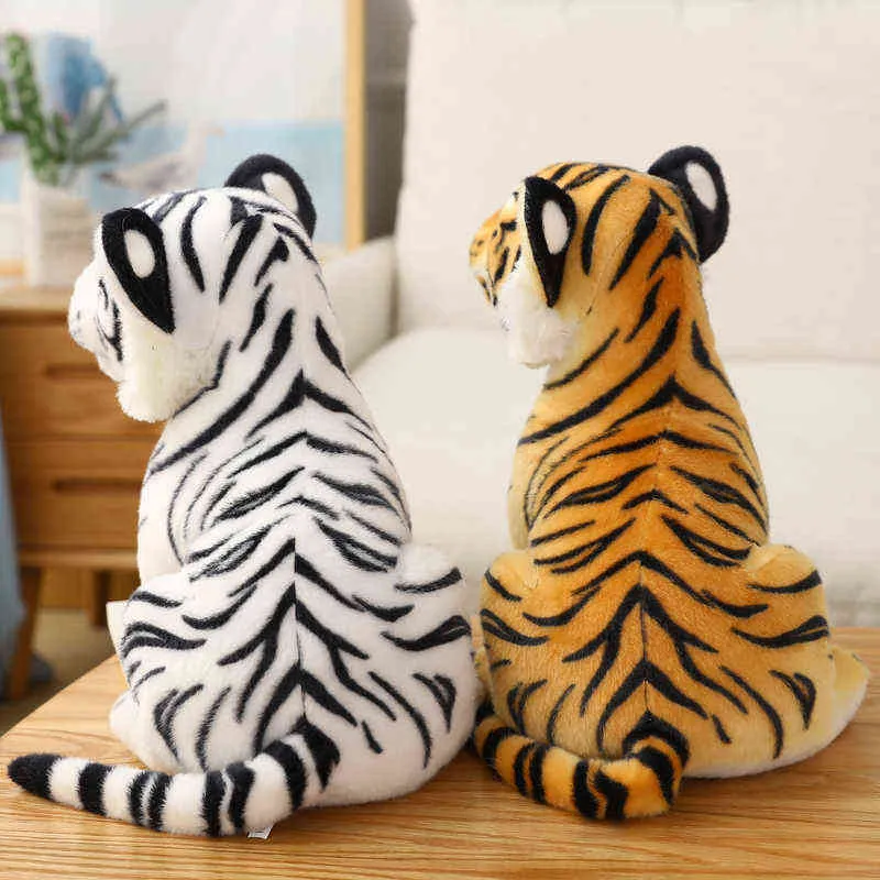 Simulation d'animaux en peluche de tigre blanc, jouets doux pour bébé, poupée de tigre, oreiller pour enfants, cadeau de noël, décoration de la maison