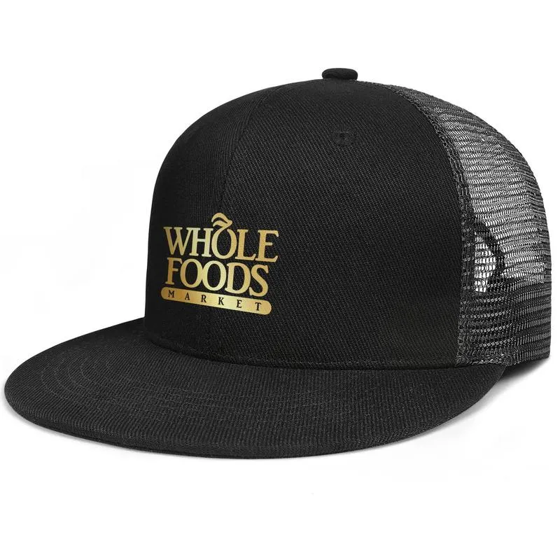 Whole Foods Market Healthy organic Unisex Flat Brim Trucker Cap Styles Personalized Baseball Hats Flash gold Camouflage pink White8943793