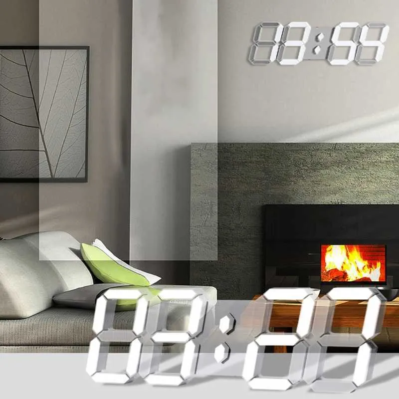 3D LED Digital Wall Clock with Extra Large Numbers, Remote Control, Large Digita G32A 210930