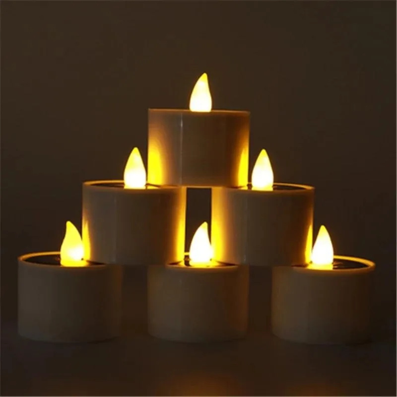 Cordas 2/6 / Solar Candle Light Smokeless Simulação Eletrônica Cera de chá ao ar livre para o Natal Halloween297H