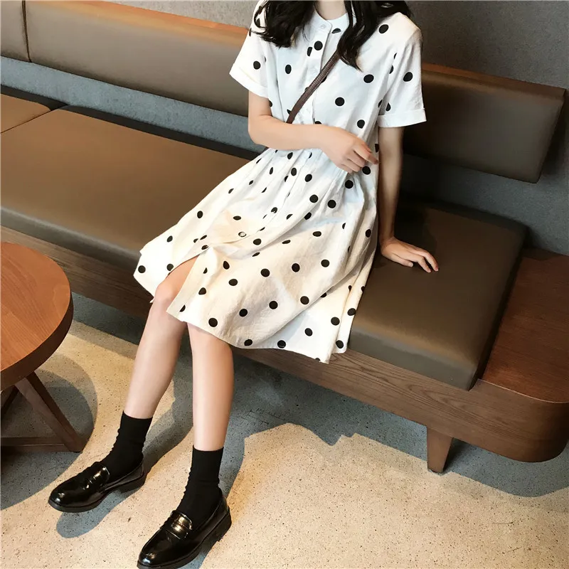 Women's Summer Dress Korean Version of Large Size Loose Cute Age-reducing Short-sleeved Doll Dresses PL195 210506