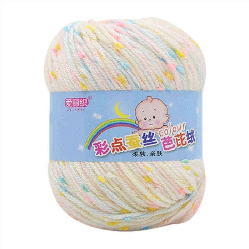 1 PZ 50 g/pz Sciarpa Morbida Cappello Filato Maglieria Bambino Cotone Lana Morbido Caldo Crochet Filato il Mestiere di DIY cucito A Mano Forniture maglieria Y211129