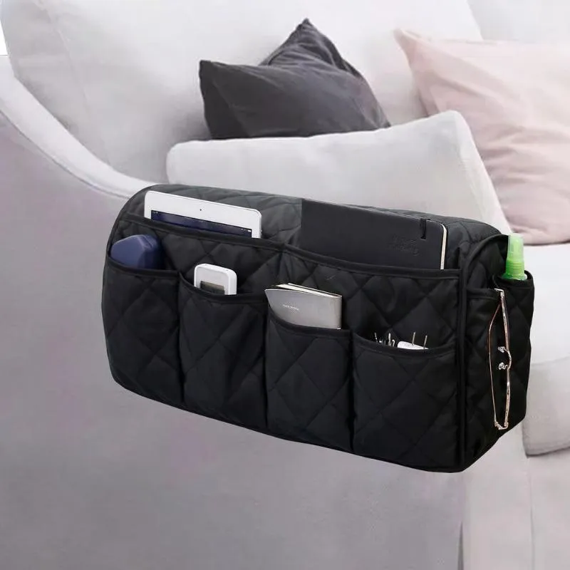 Sacos de armazenamento multi bolsos à prova dwaterproof água sofá braço organizador para telefone livro revistas tv controle remoto sofá cadeira braço resto cov210m