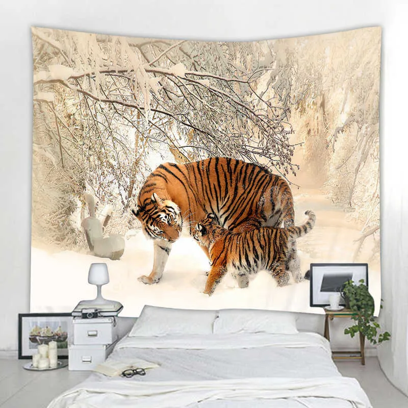 Forêt Tigre Décoration Hippie Bohème Mandala Mur Art Déco Tapisserie