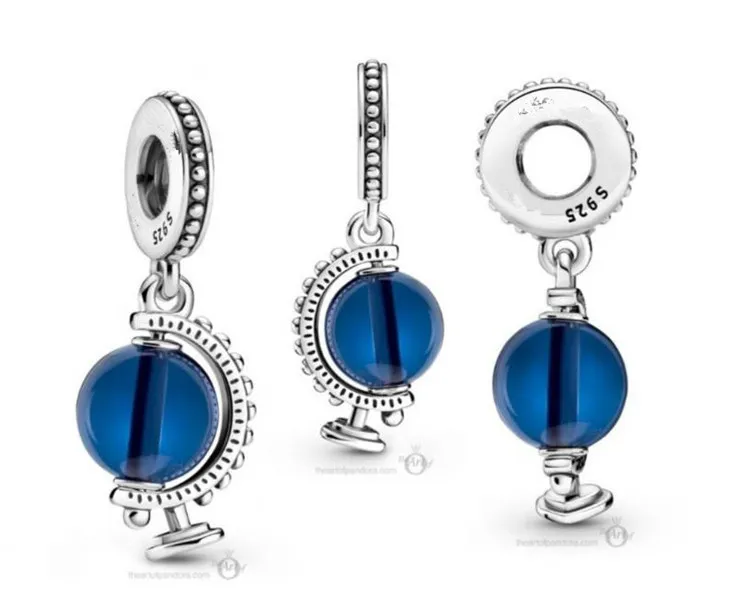 Original rose or rose ballon à air bleu globe pendentif à breloque idéal pour bracelet 100% 925 perles en argent sterling pour les femmes 1314689