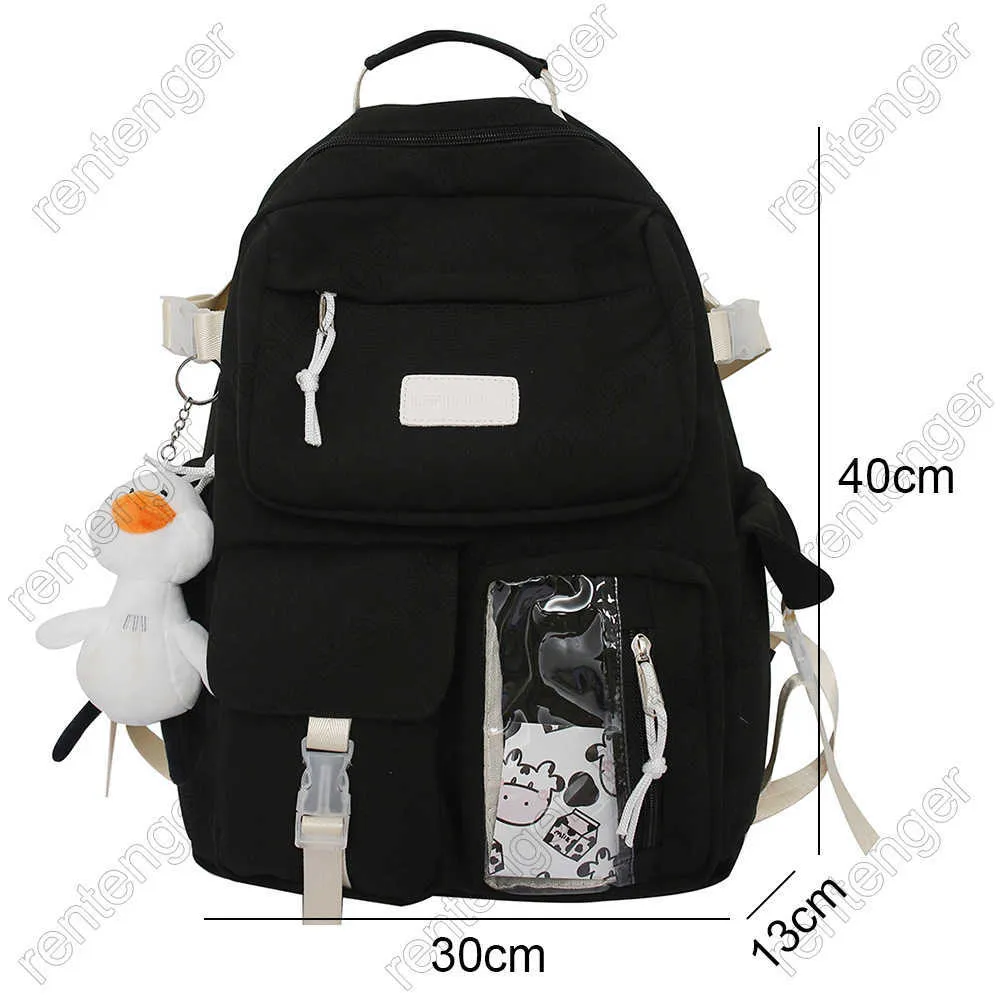 Menina laptop kawaii transparente mochila mulheres livro moda escola saco fêmea estudante faculdade impermeável mochila bonito lazer y0804