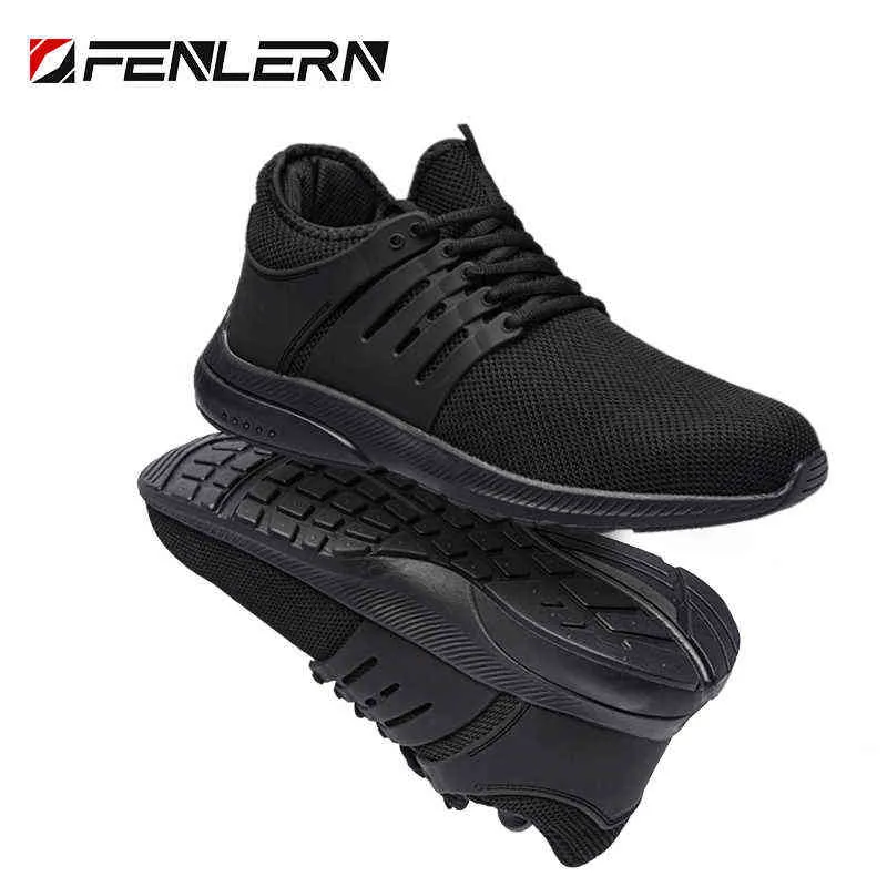 FENLERN Waterproof Safety Shoes men Indestructible Wide Steel Toe Women Lightweight Anti-smash Work Sneakers Boots 211217