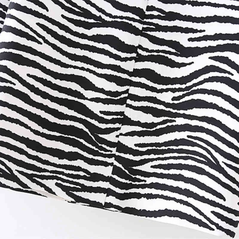 Vinatge Vrouw Losse Zebra Strepen Blazer Jassen Lente Casual Dames Basic Uitloper Vrouwelijke Elegante Streetwear Jassen 210515