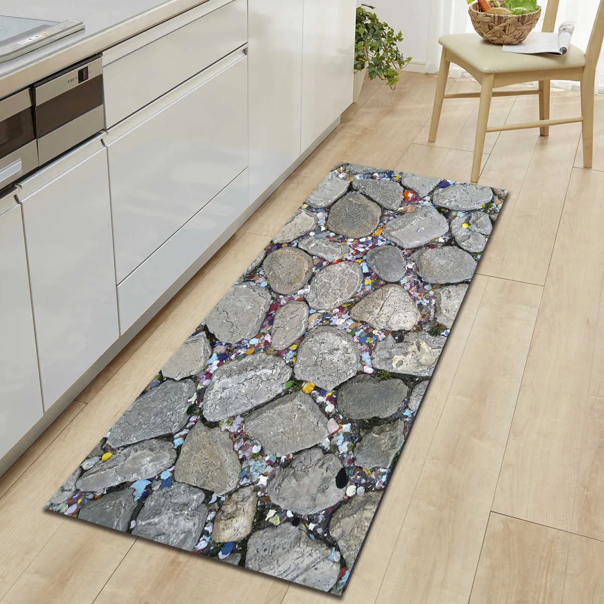 3d stenen bedrukte lange vloermatten microfiber deurmatte keuken tapijt anti slip wasbare tapijten voor absorberende deurmat 2109136221232