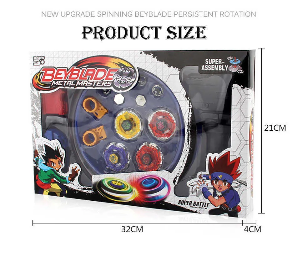 Scatola originale Beyblade Burst in vendita Metal Fusion 4D con Launcher e arena Trottola Set Giocattoli da gioco bambini Nuovo X0528